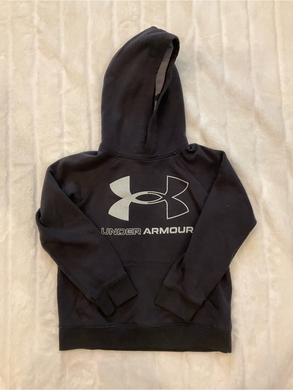 Under Armour Black Kids Pullover Hoodie with Large Logo